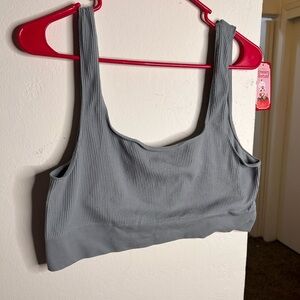 H&M Light Gray Ribbed sports bra